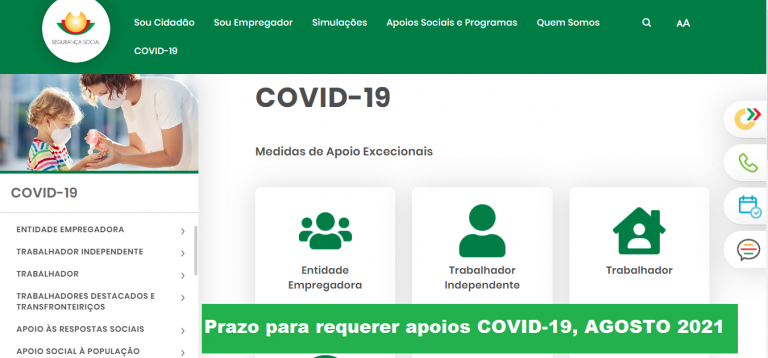 Read more about the article Prazo para requerer apoios COVID-19, em agosto de 2021
