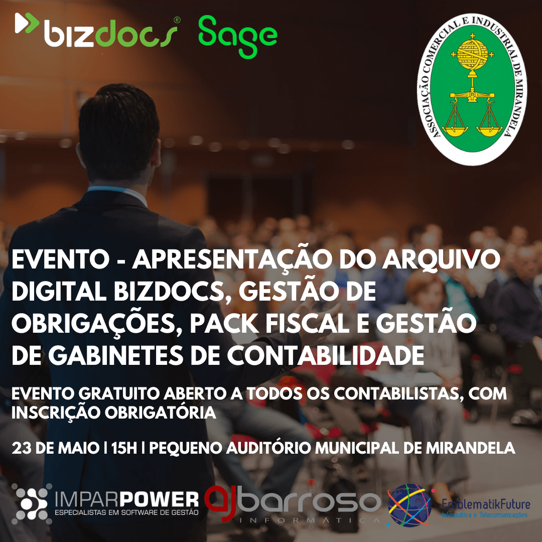 Read more about the article EVENTO – Apresentação do Arquivo Digital – Bizdocs, Gestão de Obrigações e Gestão de Gabinetes