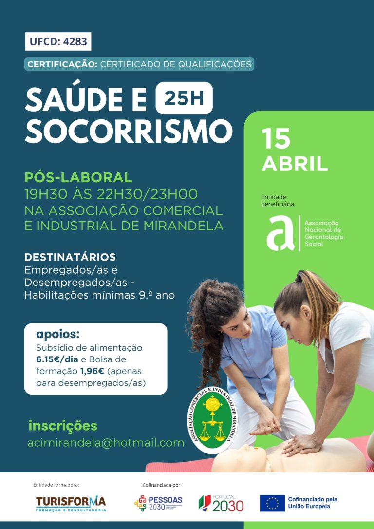 Read more about the article INSCREVA-SE: UFCD Sáude e Socorrismo