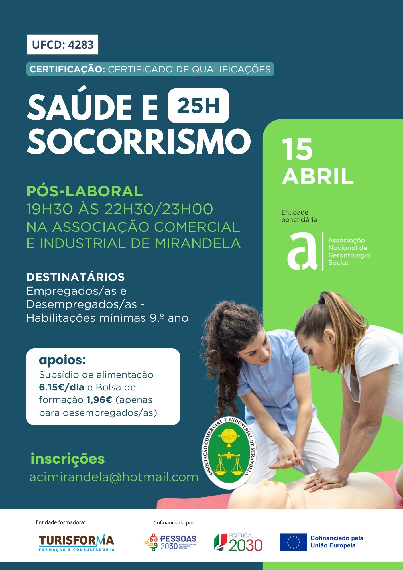 Read more about the article INSCREVA-SE: UFCD Sáude e Socorrismo