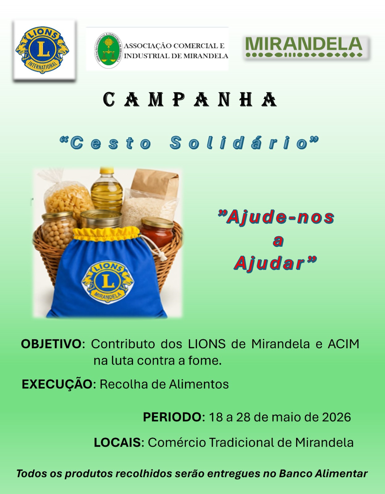 Read more about the article Iniciativa “Cesto Solidário” – Ajude-nos a ajudar