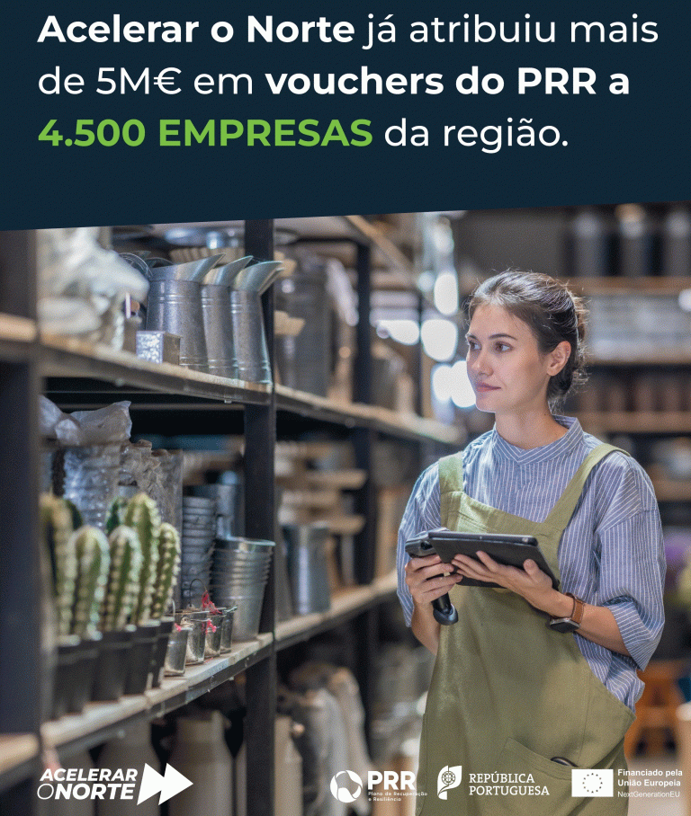 Read more about the article “Acelerar o Norte” já atribuiu mais de 5 milhões de euros em vouchers do PRR a 4 500 empresas da região