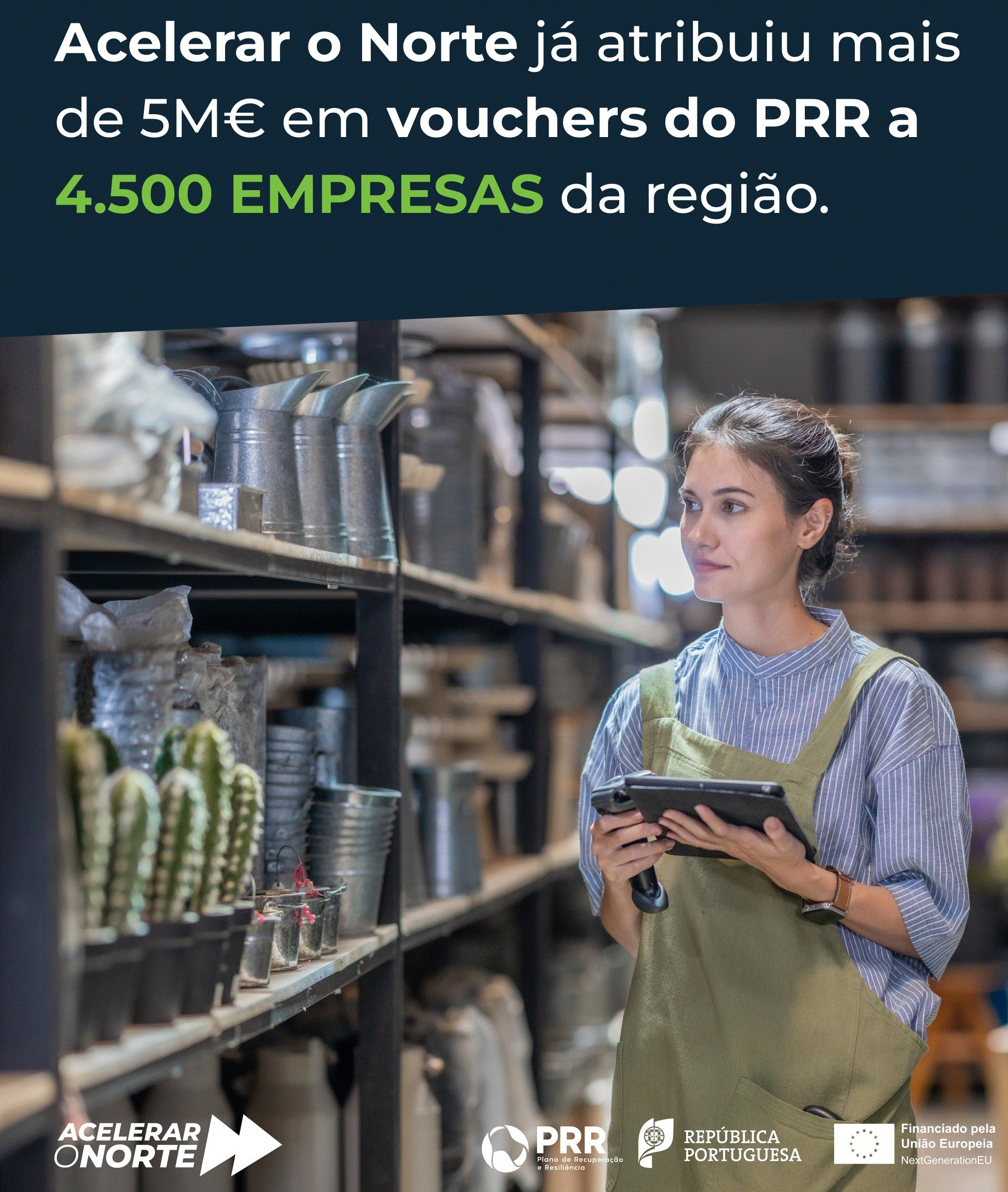 Read more about the article “Acelerar o Norte” já atribuiu mais de 5 milhões de euros em vouchers do PRR a 4 500 empresas da região