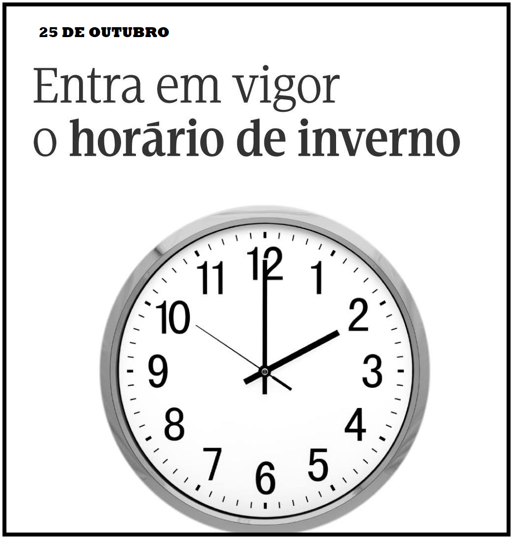 You are currently viewing Mudança da hora em Portugal: 25 de outubro